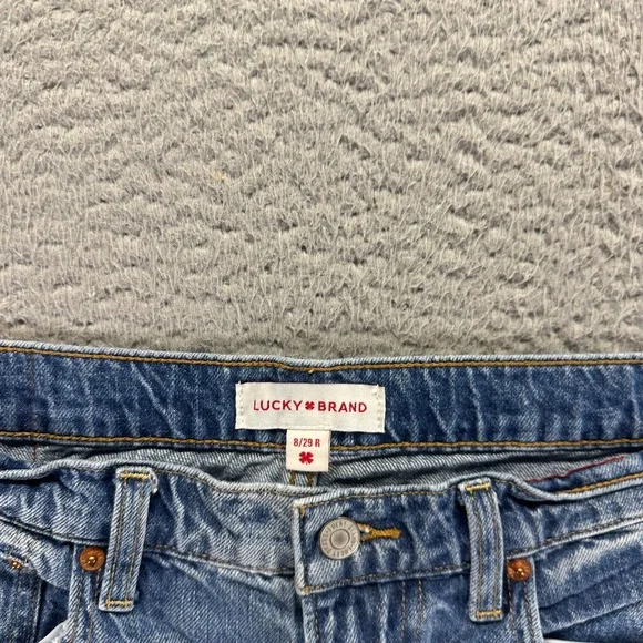 Lucky Brand Jeans Womens 8 Blue Cotton Denim Boyfriend Relaxed Faded Workwear - Picture 3 of 12